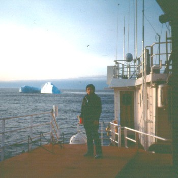ship near iceberg